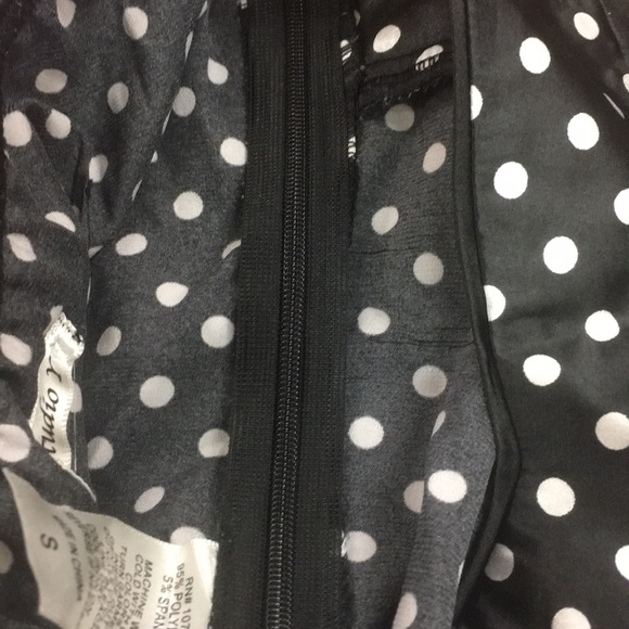 Studio Y Polka Dot Tank Top Sz S Full Zipper Side - Picture 7 of 7